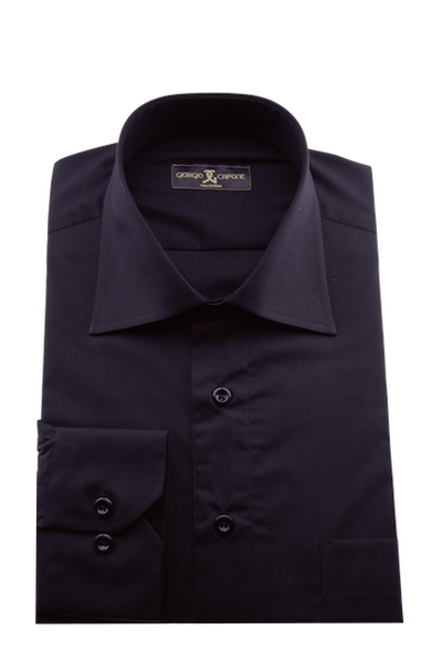 Herrenhemd, Giorgio Capone, schwarz, 100% Baumwolle Rückansicht — Giorgio Capone Premium Herrenmode