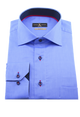 Herrenhemd, Giorgio Capone, hellblau, dunkelblau-rote Akzente, Slim Fit, 100% Baumwolle — Ansicht 2 in dunkelblau-rote Akzente