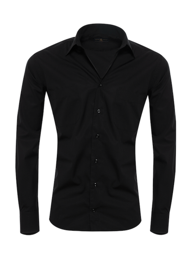 Herrenhemd, Giorgio Capone, schwarz, 100% Baumwolle — reduziert | Giorgio Capone Sale