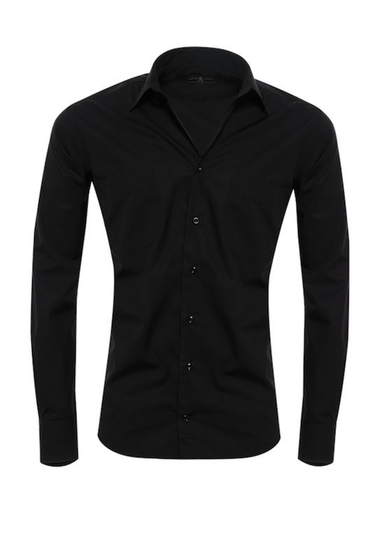 Herrenhemd, Giorgio Capone, schwarz, 100% Baumwolle — schwarz | Giorgio Capone Premium Mode