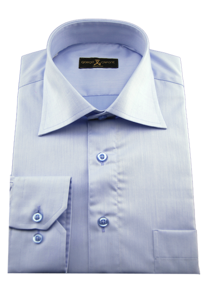 Herrenhemd, Giorgio Capone, hellblau, 100% Baumwolle Rückansicht — Giorgio Capone Premium Herrenmode