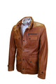Lederjacke, Giorgio Capone, Lamm, Hochgestellter Kragen Cognac — Ansicht 4 in Hochgestellter Kragen Cognac
