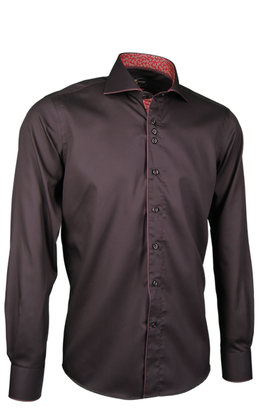 Herrenhemd, Giorgio Capone, braun, orange-beige Akzente, Größe L, 100% Baumwolle — reduziert | Giorgio Capone Sale