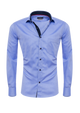 Herrenhemd, Giorgio Capone, hellblau, dunkelblau-rote Akzente, Slim Fit, 100% Baumwolle — Ansicht 1 in dunkelblau-rote Akzente