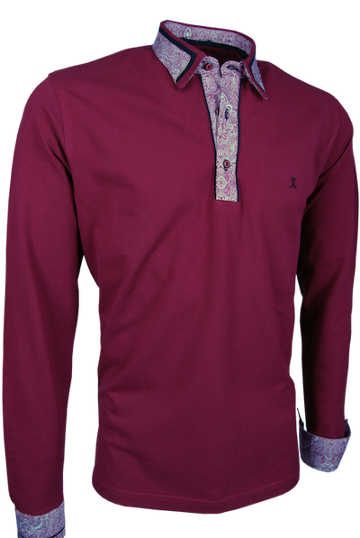 Premium Poloshirt, Giorgio Capone, langarm, rot, Piqué, 100% Baumwolle — reduziert | Giorgio Capone Sale