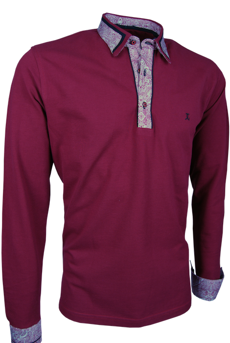 Premium Poloshirt, Giorgio Capone, langarm, rot, Piqué, 100% Baumwolle — rot | Giorgio Capone Premium Mode