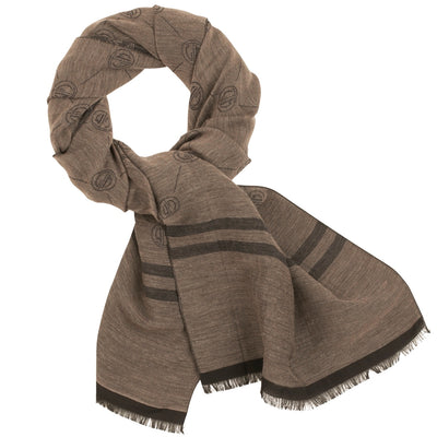 Schal, braun/anthrazit, 180 x 40, Material: 80% WO, 20% PA