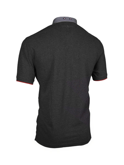 Premium Poloshirt, Giorgio Capone, anthrazit, Jersey, 100% Baumwolle Rückansicht — Giorgio Capone Premium Herrenmode