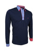 Premium Poloshirt, Giorgio Capone, langarm, blau, Piqué, 100% Baumwolle — Ansicht 1 in blau