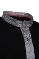 Premium Poloshirt, Giorgio Capone, langarm, schwarz, mit Stehkragen, Piqué, 100% Baumwolle — Ansicht 3 in schwarz