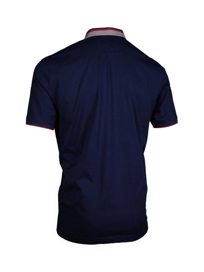Premium Poloshirt, Giorgio Capone, navy, Jersey, 100% Baumwolle Rückansicht — Giorgio Capone Premium Herrenmode