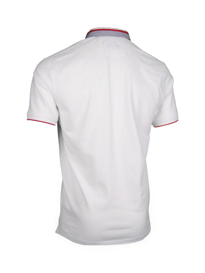 Premium Poloshirt, Giorgio Capone, weiß, Jersey, 100% Baumwolle Rückansicht — Giorgio Capone Premium Herrenmode