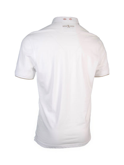 Premium Poloshirt, weiß, Piqué, 100% Baumwolle Rückansicht — Giorgio Capone Premium Herrenmode