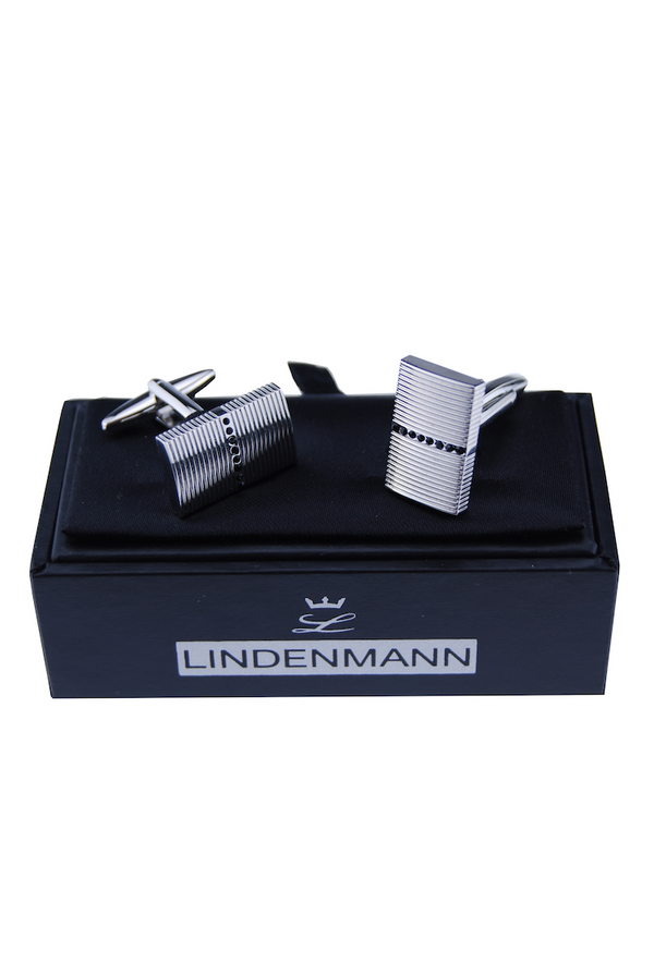 Manschettenknöpfe, rechteckig, Jet Stone schwarz