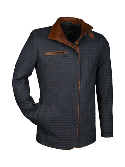 Damen-Lederjacke, Lamm, blau/braun, fein gesteppt — reduziert | Giorgio Capone Sale