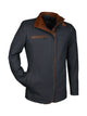 Damen-Lederjacke, Lamm, blau/braun, fein gesteppt — Ansicht 1 in blau/braun