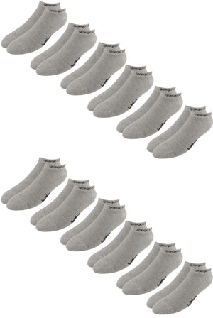 12er Pack Premium Sneaker Bambus-Socken, hellgrau.