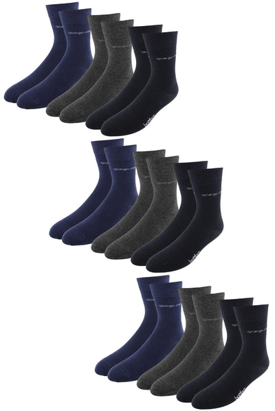 9er Pack Premium Bambus-Socken, anthrazit, dunkel-blau und schwarz