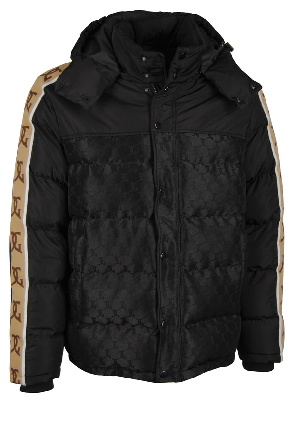 Giorgio Capone Premium Winterjacke, schwarz mit Elementen in beige — beige | Giorgio Capone Premium Lederjacke