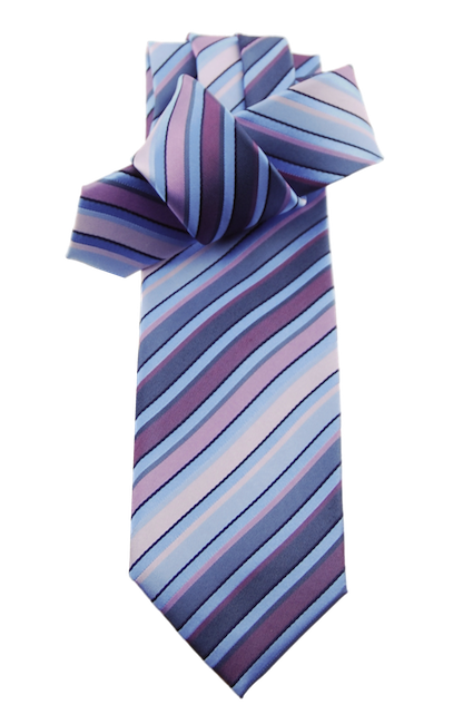 Krawatte, altrosé violett brombeer anthrazit schwarz gestreift, 100% Seide — altrosé violett brombeer anthrazit schwarz gestreift | Giorgio Capone Premium Mode