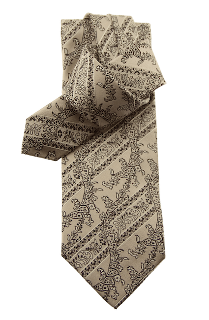 Krawatte, beige weiß und braun, florales Muster, 100% Seide — beige weiß und braun | Giorgio Capone Premium Mode