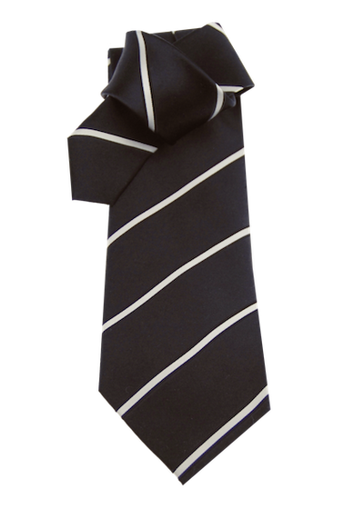 Krawatte, schwarz mit weißen Streifen, 100% Seide