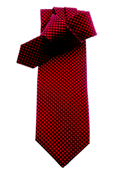 Krawatte, schwarz & rot, 100% Seide