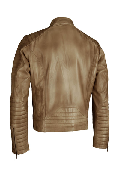 Lederjacke, Giorgio Capone, Lamm, beige — Ansicht 2