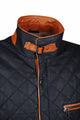 Lederjacke, Giorgio Capone, Lamm, dunkelblau - cognac — Ansicht 4 in dunkelblau - cognac