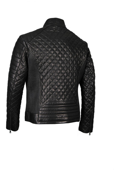 Lederjacke, Giorgio Capone, Lamm, schwarz Rückansicht — Giorgio Capone Premium Herrenmode