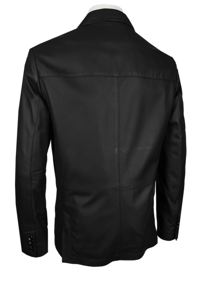 Lederjackett, Lamm, Schwarz Rückansicht — Giorgio Capone Premium Herrenmode