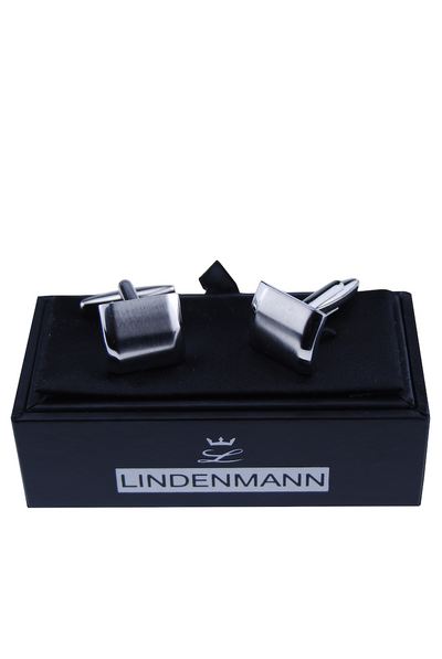 Manschettenknöpfe, rechteckig, silber, Metall