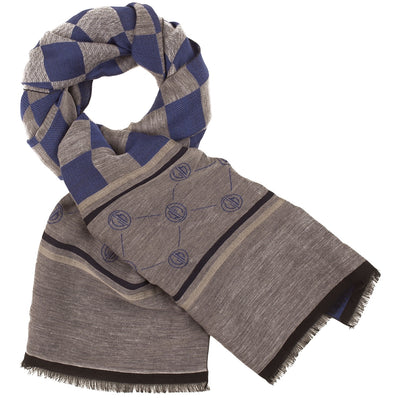 Schal, mehrfarbig gestreift, 180 x 40, Material: 80% WO, 20% PA Rückansicht — Giorgio Capone Premium Herrenmode