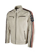 Giorgio Capone Herren-Sommer-Lederjacke, Racing, weiches Lamm Nappa, sandfarben — Ansicht 1 in sandfarben