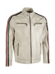 Giorgio Capone Herren-Sommer-Lederjacke, Racing, weiches Lamm Nappa, sandfarben — Ansicht 3 in sandfarben