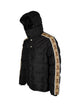 Giorgio Capone Premium Winterjacke, schwarz mit Elementen in beige — Ansicht 4 in beige