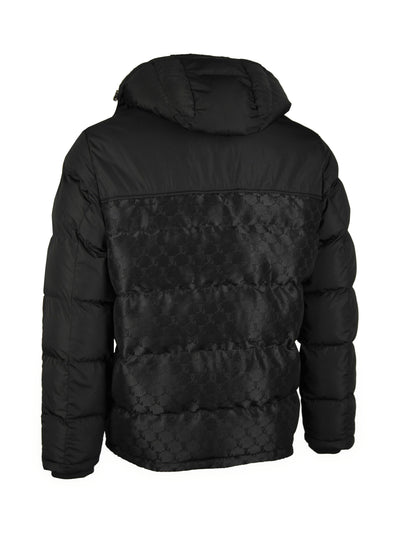 Giorgio Capone Premium Winterjacke, schwarz mit Elementen in beige Rückansicht — Giorgio Capone Premium Herrenmode