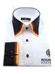 Herrenhemd, Giorgio Capone, Deutschland-Round Table-Spezial, weiß, schwarz-rot-gold Akzente, 100% Baumwolle, bügelfrei — Ansicht 3 in schwarz-rot-gold Akzente