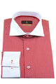 Herrenhemd, Giorgio Capone, rot-weiß gestreift, 100% Baumwolle — Ansicht 3 in rot-weiß gestreift