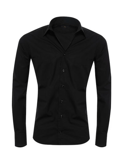 Herrenhemd, Giorgio Capone, schwarz, 100% Baumwolle — reduziert | Giorgio Capone Sale