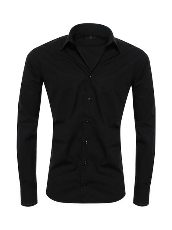 Herrenhemd, Giorgio Capone, schwarz, 100% Baumwolle — schwarz | Giorgio Capone Premium Mode