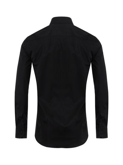 Herrenhemd, Giorgio Capone, schwarz, 100% Baumwolle Rückansicht — Giorgio Capone Premium Herrenmode