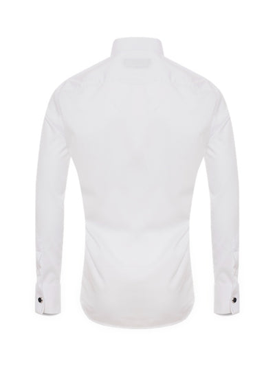 Herrenhemd, Giorgio Capone, weiß, French Cuff, Slim Fit, 100% Baumwolle, bügelfrei Rückansicht — Giorgio Capone Premium Herrenmode