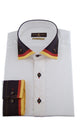 Herrenhemd, Giorgio Capone, WM2026-Spezial, weiß, schwarz-rot-gold Akzente, Slim Fit, 100% Baumwolle, bügelfrei — Ansicht 3 in schwarz-rot-gold Akzente