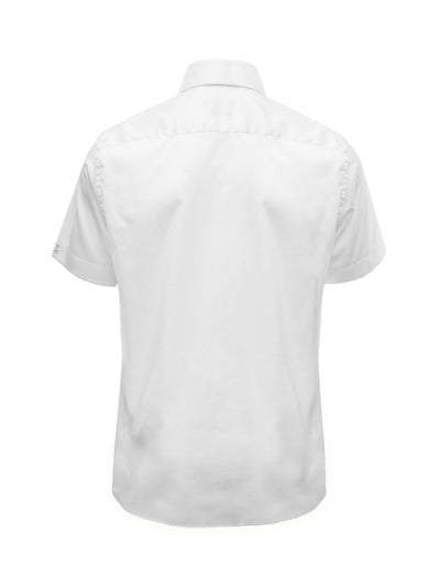 Kurzarm-Herrenhemd, Giorgio Capone, weiß, Doppelkragen, 100% Baumwolle, bügelfrei Rückansicht — Giorgio Capone Premium Herrenmode