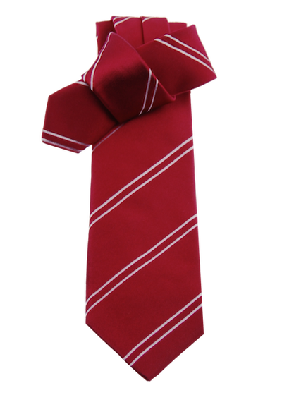 Krawatte, rot mit weißen Streifen, 100% Seide