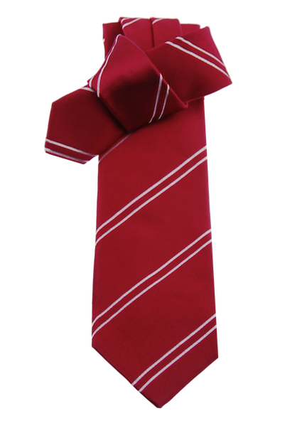 Krawatte, rot mit weißen Streifen, 100% Seide