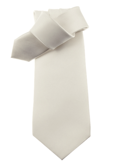 Krawatte, weiß, uni, 100% Seide