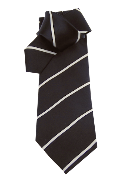 Krawatte, schwarz mit weißen Streifen, 100% Seide