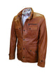 Lederjacke, Giorgio Capone, Lamm, Hochgestellter Kragen Cognac — Ansicht 4 in Hochgestellter Kragen Cognac